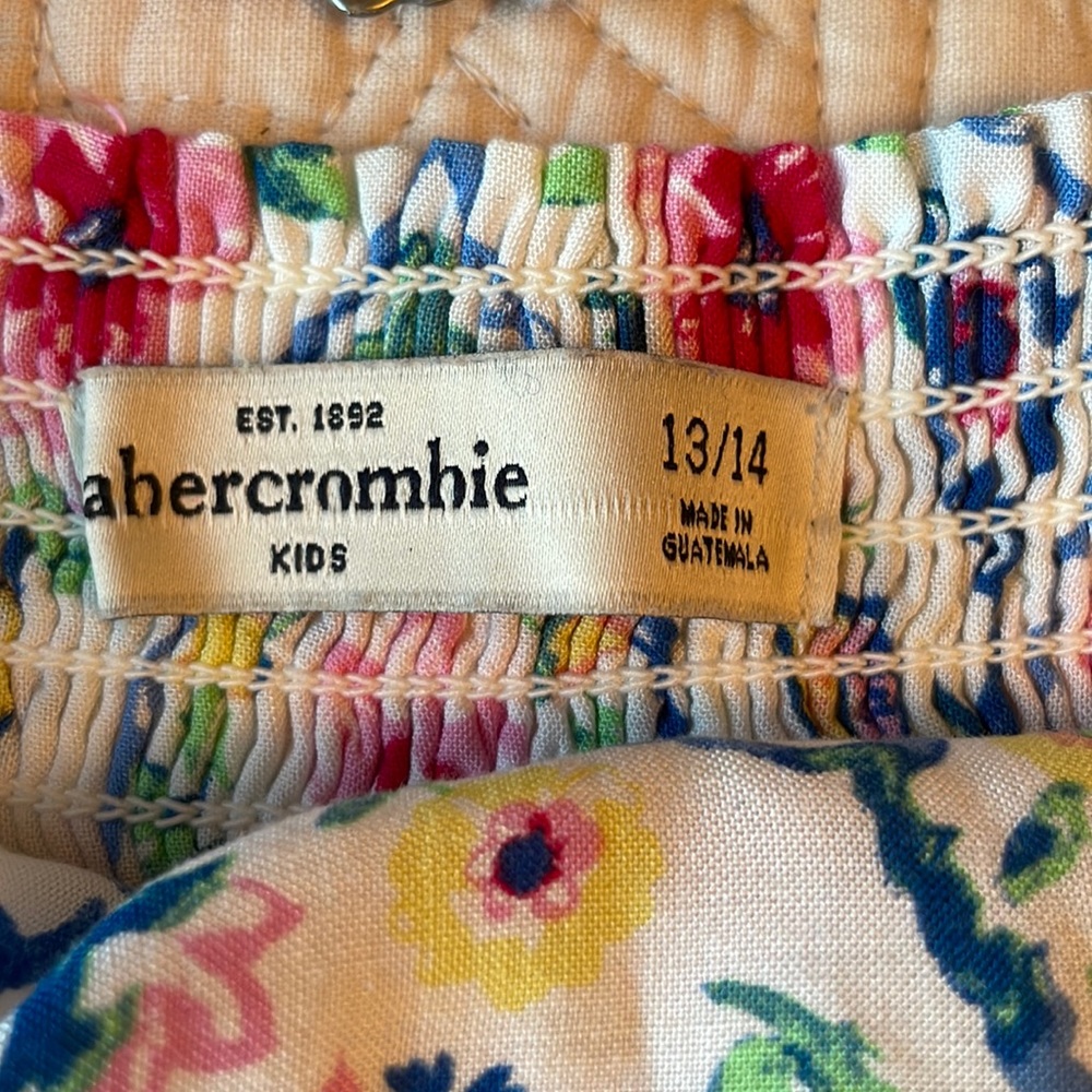 Abercrombie kids dress, size 13/14, but runs very small, white with pink flowers
